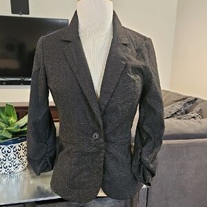 Maurices Black Textured Single-Button Blazer